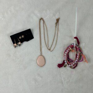 Jewelry 3 pice Mix Set Neckleces, Bracelet, Earring  New Rose Gold